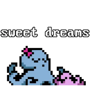 😴 sweet dreams ฝันดี, ราตรีสวัสดิ์, กำลังนอน, น่ารัก, พิกเซลอาร์ต, การ์ตูน telegram sticker