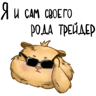 😎 Я И САМ СВОЕГО РОДА ТРЕЙДЕР ハムスター, サングラス, 商人, 動物, 眼鏡, 面白い telegram sticker