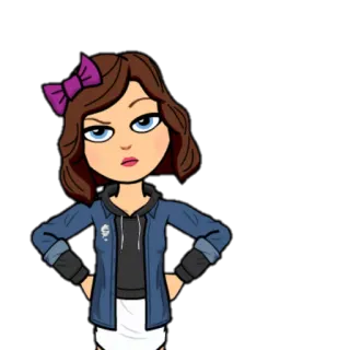 😒 만화, 아바타, Bitmoji, 여자, 짜증, 혼란 telegram sticker