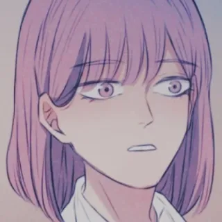 🍧 anime, manga, donna, capelli viola, ritratto, espressione facciale telegram sticker