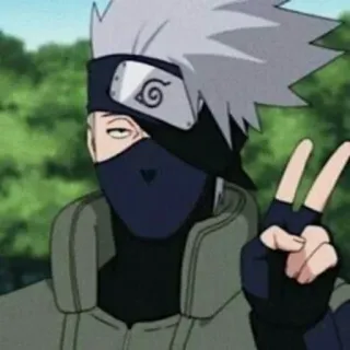 🧡 Kakashi Naruto anime, manga, ninja, kakashi, peace sign, cartoon telegram sticker
