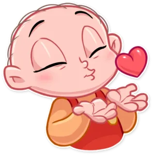 😘 Hoạt hình, Em bé, Hôn, Tình yêu, Dễ thương, Trái tim telegram sticker