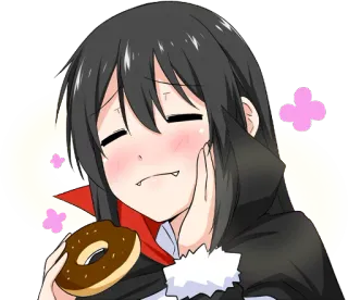 😍 Anime, Dibujos animados, Vampiro, Dona, Lindo, Sonrojo telegram sticker