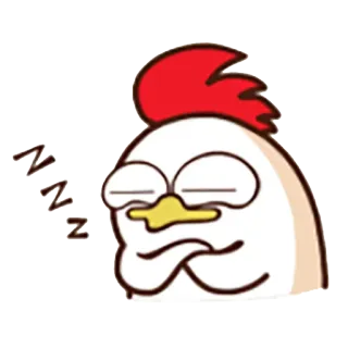😴 ZZZ Huhn, Schlaf, zzz, schlafend, Cartoon, Tier telegram sticker
