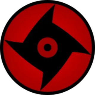 👁 动漫, 眼睛, 写轮眼, 红色, 黑色, 符号 telegram sticker