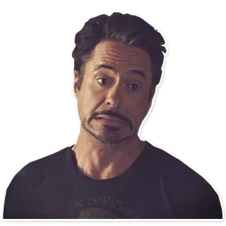 😕 Tony Stark Marvel robert downey jr, actor, iron man, marvel, tony stark telegram sticker