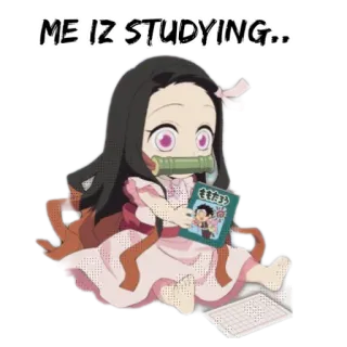 📚 Nezuko Kamado Demon Slayer ME IZ STUDYING.. Anime, Nezuko, Demon Slayer, Lernen, Süß, Manga, Cartoon telegram sticker