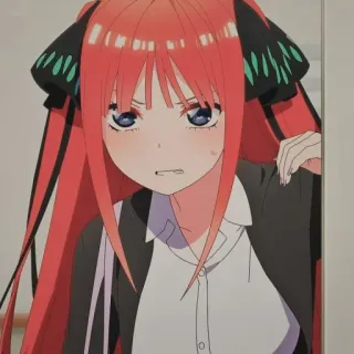 🦋 Nino Nakano The Quintessential Quintuplets Anime, Gadis, Nino Nakano, rambut merah, Tsundere, The Quintessential Quintuplets whatsapp sticker