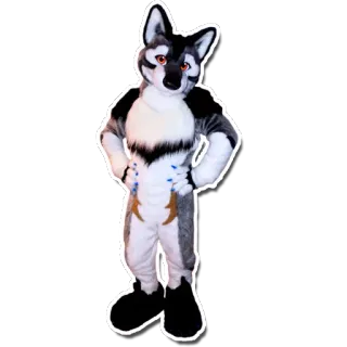 😊 furry, costume, loup, mascotte, animal, anthropomorphe telegram sticker