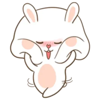 😊 conejo, lindo, tierno, animal, kawaii, dibujos animados whatsapp sticker