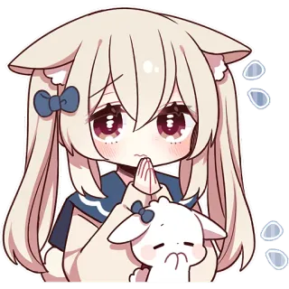 🙏 Anime, Kawaii, Dễ thương, Chibi, Cừu, Động vật, Manga, Minh họa whatsapp sticker