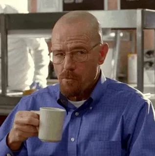 🌓 Walter White Breaking Bad serious, man, coffee, teacher, cooking, meth telegram sticker