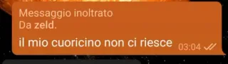 💔 Messaggio inoltrato
Da zeld.
il mio cuoricino non ci riesce telegram sticker