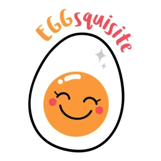 🥚 EGGSquisite Ei, niedlich, kawaii, Wortspiel, Essen, exquisites Ei whatsapp sticker