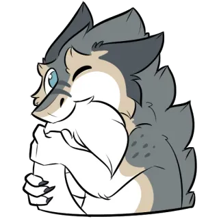 🧀 cartoon, wolf, happy, smiling, furry telegram sticker