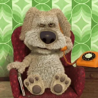 🤪 Ben the Dog Talking Ben Hund, Cartoon, Tier, Handy, Stuhl whatsapp sticker