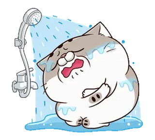 😭 Katze, Dusche, weinend, traurig, Tier, Cartoon telegram sticker