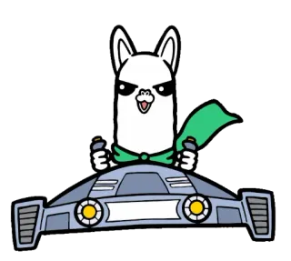 🛸 лама, мультфильм, супергерой, летающий, животное whatsapp sticker