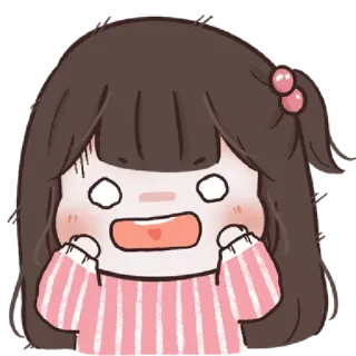 🤪 Desenho animado, Fofo, Menina, Kawaii, Emocional, Surpresa, Choque telegram sticker