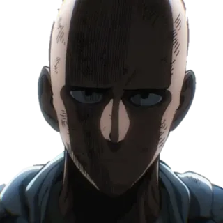 😑 Saitama One-Punch Man Аниме, Герой, лысый, мощный, Манга, Боец telegram sticker
