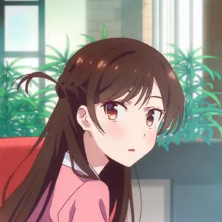 🍓 garota anime, Chizuru Ichinose, Rent a Girlfriend, Waifu, personagem anime, kawaii telegram sticker