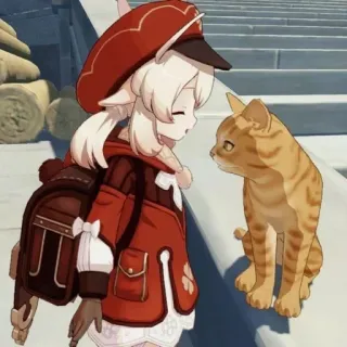 😄 Klee Genshin Impact klee, genshin impact, anime, video game, cat telegram sticker
