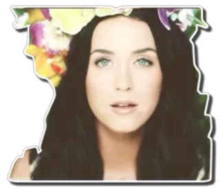 🦁 Katy Perry 歌手, セレブ, 女性, ポートレート, 花冠, 音楽 telegram sticker