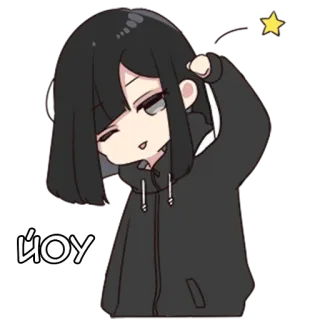 ✋ Hoy Anime, Chica, Chico, Dibujo animado, Lindo, Sudadera con capucha telegram sticker