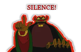 👿 SILENCE! 静寂, 中指, ジェスチャー, 漫画のキャラクター telegram sticker