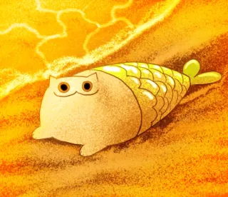 😀 猫, 魚, 動物, ハイブリッド, ファンタジー, かわいい, 漫画 telegram sticker