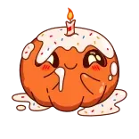 🎂 taart, dessert, zoet, schattig, cartoon, verjaardag, feest, eten telegram sticker