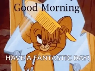 😘 Jerry Good Morning HAVE A FANTASTIC DAY! Jerry, Tom e Jerry, Desenho animado, Rato, Bom dia, Tenha um ótimo dia telegram sticker