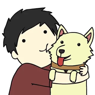 🐶 Desenho animado, Animal de estimação, Amizade, Cachorro, Abraço, Fofo telegram sticker