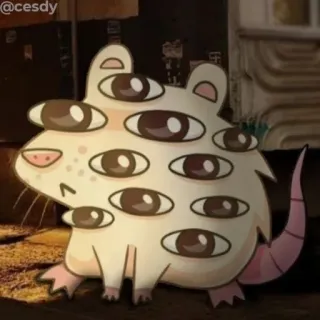 👁 老鼠, 眼睛, 动物, 卡通, 贴纸, 啮齿动物 telegram sticker