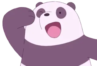 💁 Panda We Bare Bears パンダ, ぼくらベアベアーズ, アニメ, 手を振る telegram sticker