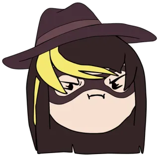 😊 Dessin animé, Chapeau, Masque, Suspect, Déguisement, Mystère telegram sticker