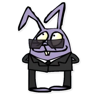 🕵️ coelho, desenho animado, animal, óculos de sol, terno whatsapp sticker
