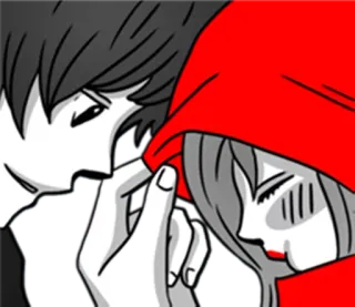 💑 Paar, Liebe, Rotkäppchen, Romantik, Beziehung, Cartoon, Anime whatsapp sticker