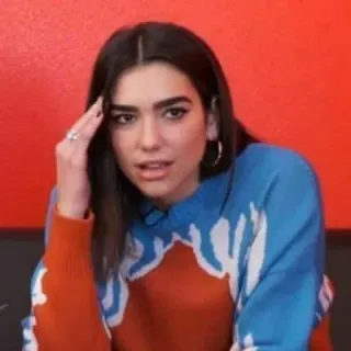 🤧 Dua Lipa певец, поп-звезда, музыкант, знаменитость, женщина, портрет telegram sticker