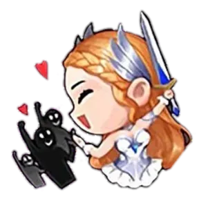 😂 cute, cartoon, sword, wings, magic telegram sticker