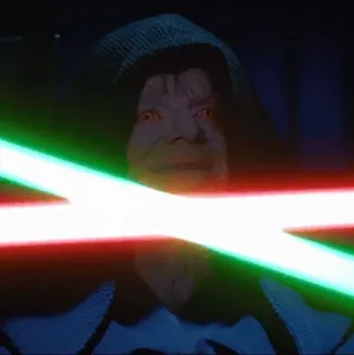 💫 Palpatine Star Wars Palpatine, Star Wars, lightsaber, red lightsaber, green lightsaber, villain telegram sticker