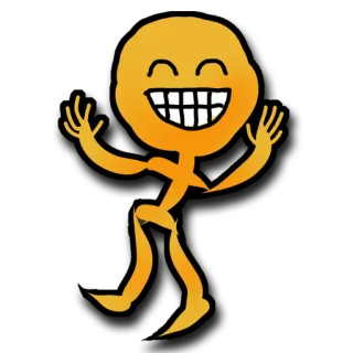 😁 Emoticon, Emoji, Feliz, Alegre, Dançando, Desenho animado telegram sticker