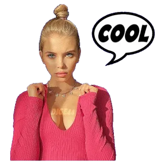 🆒 COOL figo, ragazza, donna, ritratto, espressione, fumetto telegram sticker