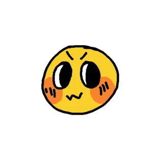 😼 Emoji, Bravo, Fofo, Ruborizar, Amarelo, Arte digital telegram sticker