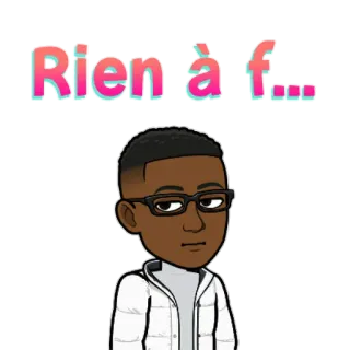 😗 Rien à f... Bitmoji, フランス語, スラング, 攻撃的, 漫画, アバター telegram sticker