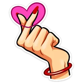 ❤ finger heart, love, hand gesture, korean heart whatsapp sticker