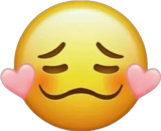 🥴 emoji, smiling face, hearts, love, happy, cute telegram sticker