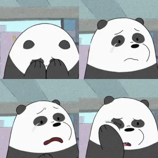 🐼 Panda We Bare Bears panda, chorando, triste, We Bare Bears, desenho animado telegram sticker