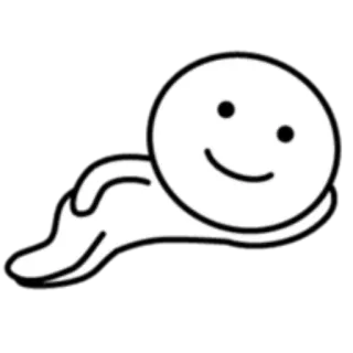 🙂 smiley, cartoon, simple, white, black whatsapp sticker