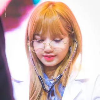🐬 femme, docteur, stéthoscope, lunettes, médical, santé telegram sticker